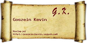Goszein Kevin névjegykártya